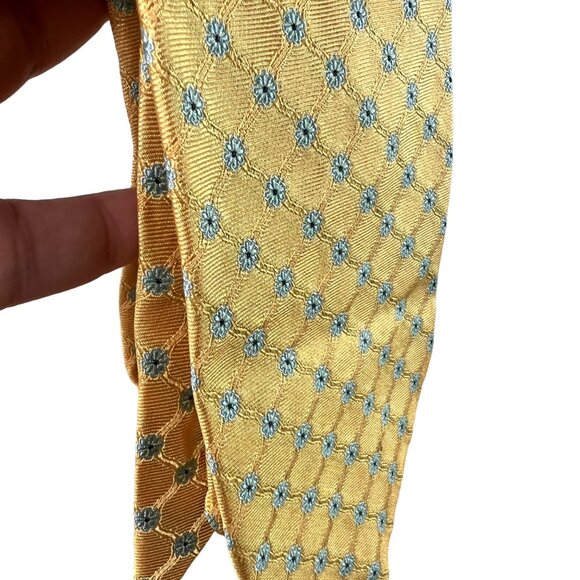 Brooks Brothers Makers and Merchants Menswear Classic Necktie Floral Tile Gold - Picture 6 of 10